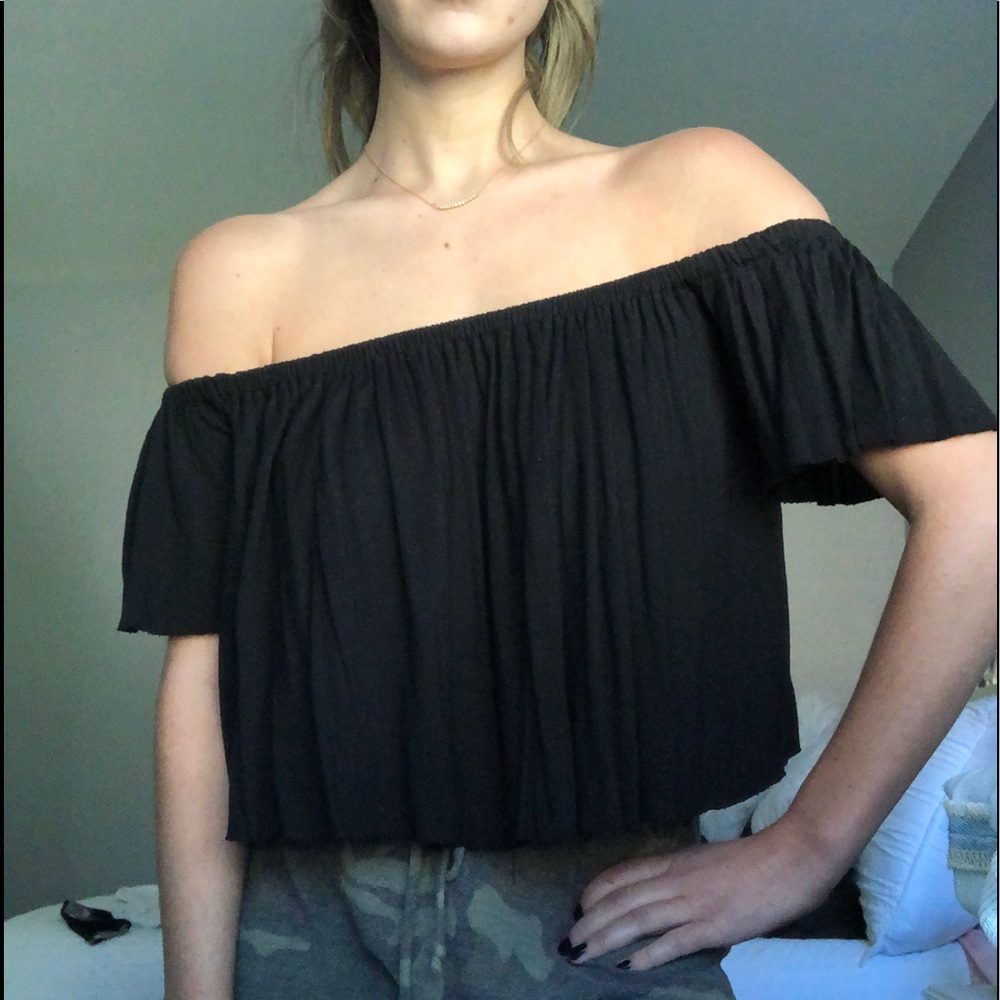 Black off the shoulder top
